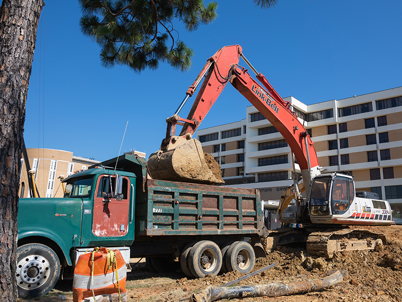 Excavation for the foundation of what will be a seven-story pediatric expansion has been underway this summer at UMMC.
